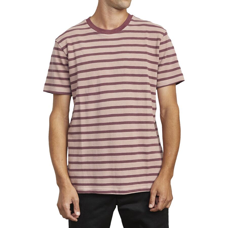 RVCA Mens Curren Stripe Short Sleeve Shirt
