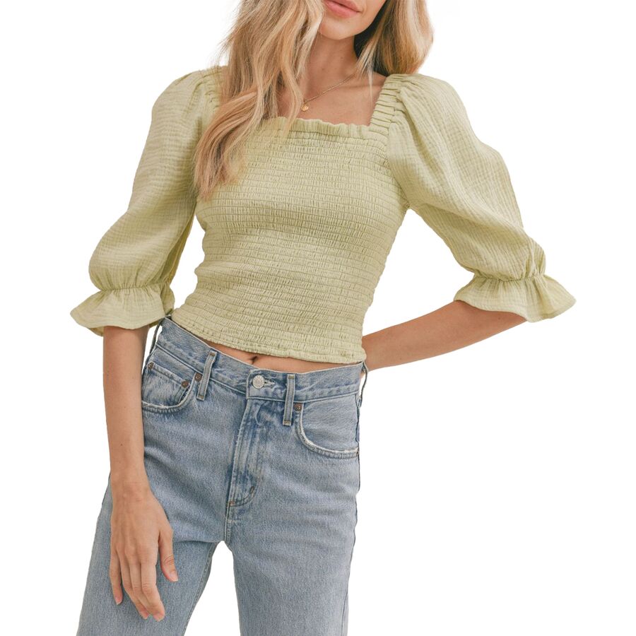 By The Shore Smocked Crop Top - Women's