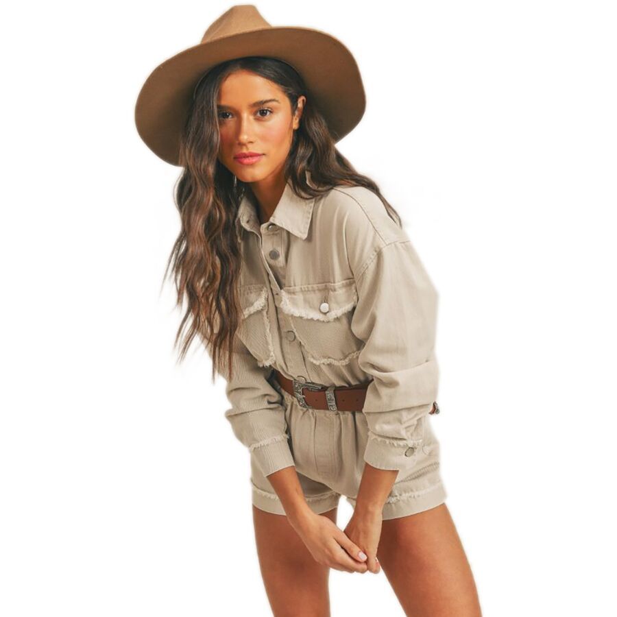 Echo's Sister Distressed Denim Romper - Women's