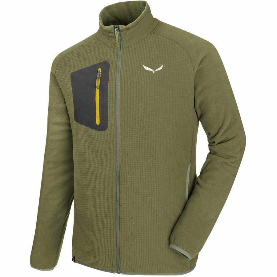 Polaire Salewa Puez Pour Homme - Demi-zip, Polyester Recyclé - Randonnée Montagne, Trekking Froid