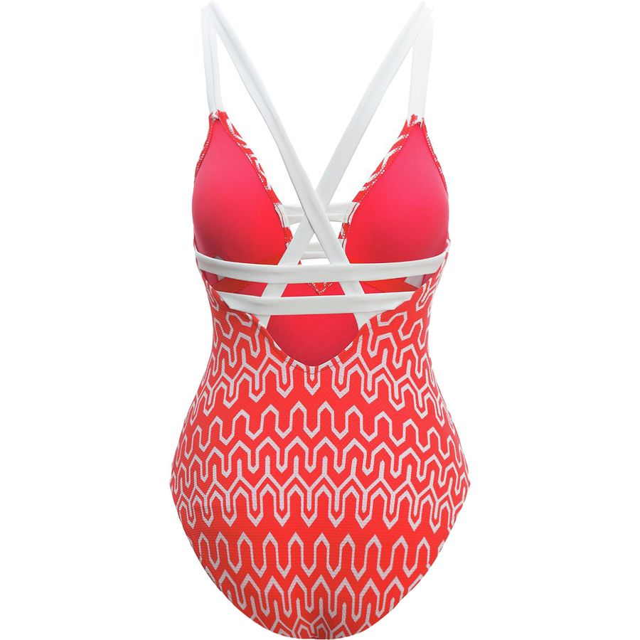 Seafolly Optic Wave Deep V Maillot One Piece Swimsuit Women's