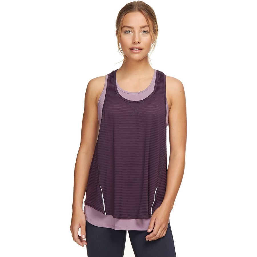 Stoic Stripe Mesh Double Layer Tank Women's Clothing