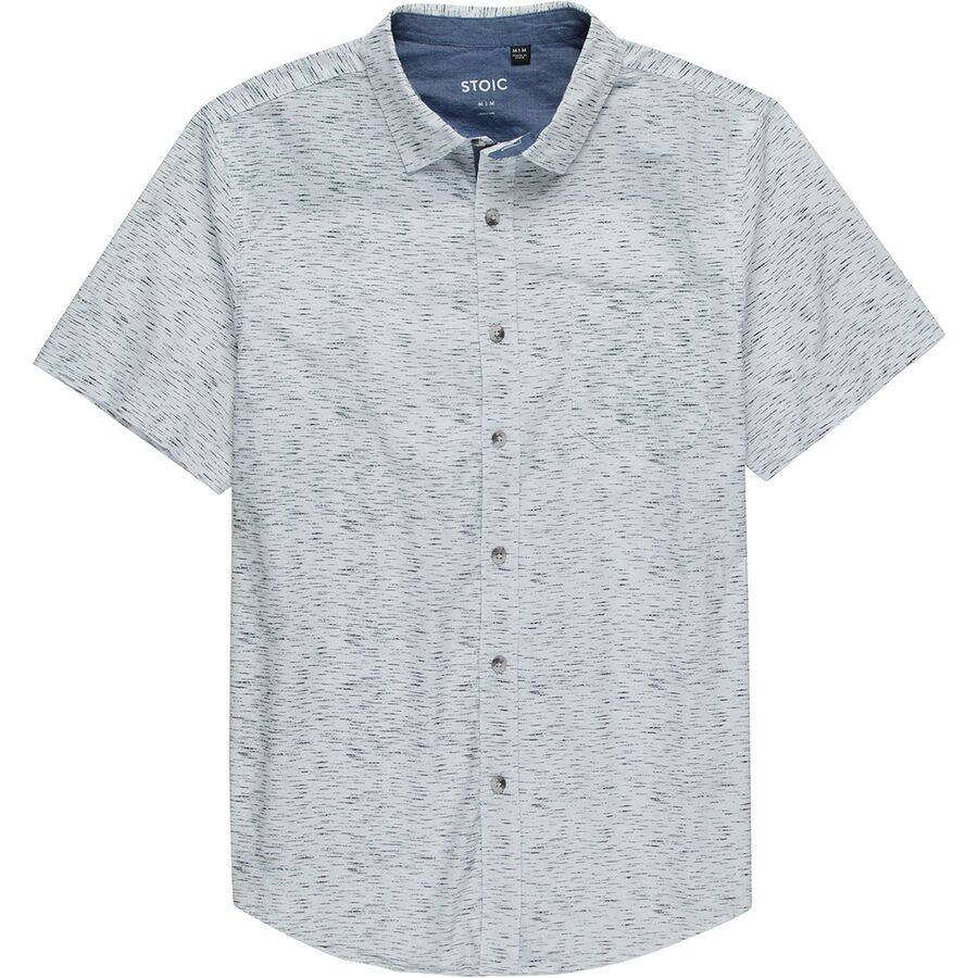 Spacedye Print Short-Sleeve Woven Button-Down Shirt - Men's