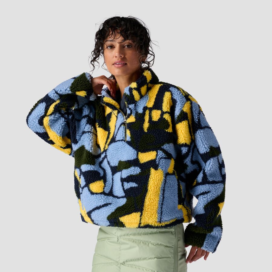 Printed Fleece 1/4-Zip Pullover - Women's