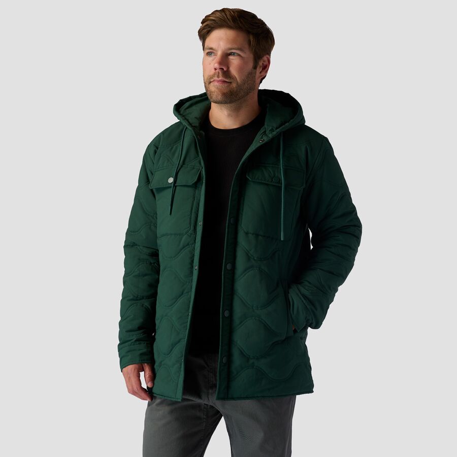 Quilted Hooded Snap Jacket - Men's
