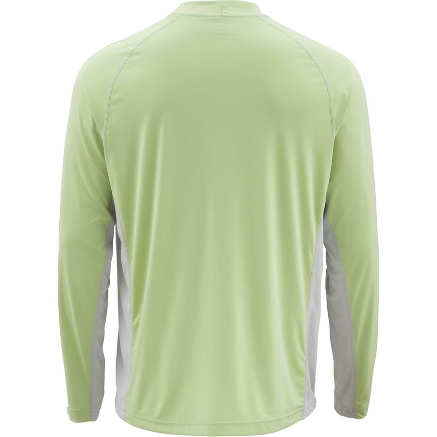 Chemise Manches Longues Simms SolarFlex Cool Crew, Homme, XL, Bleu/gris, Pêche