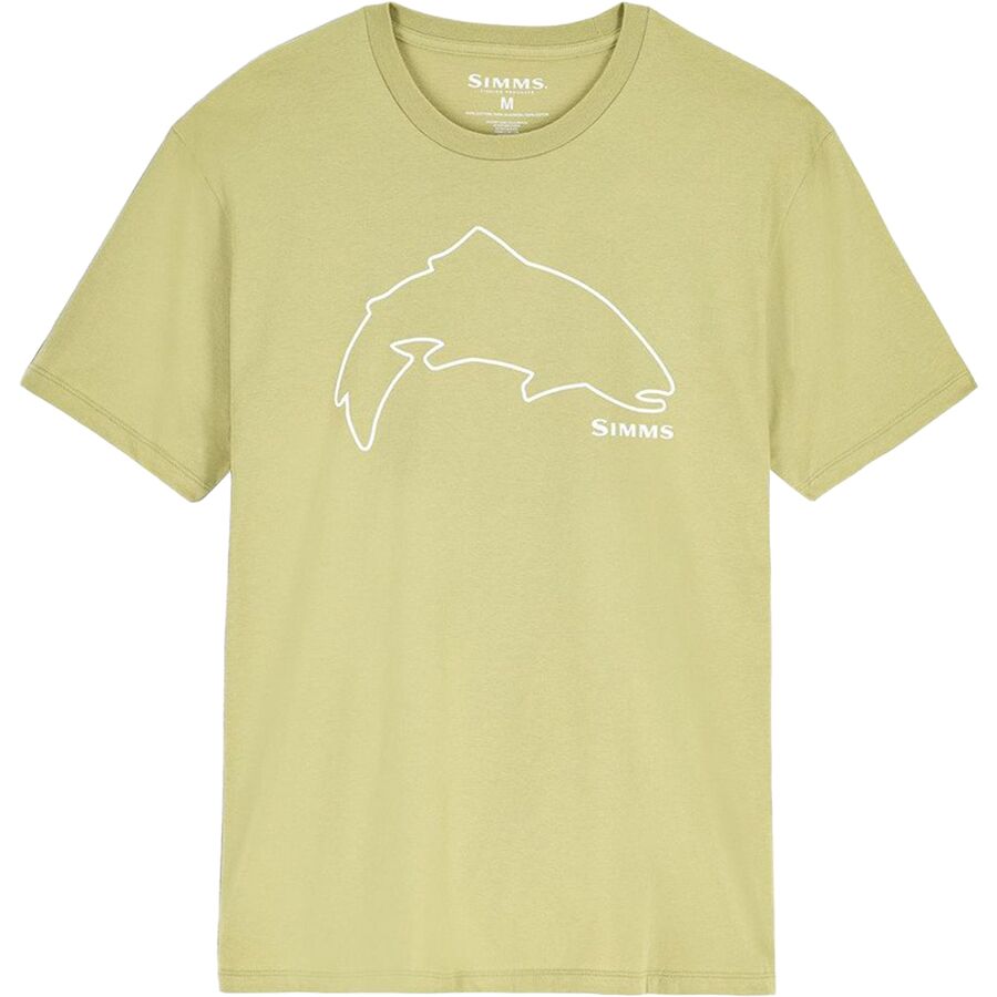 Мужская футболка Simms Trout Outline, цвет: Зелёный