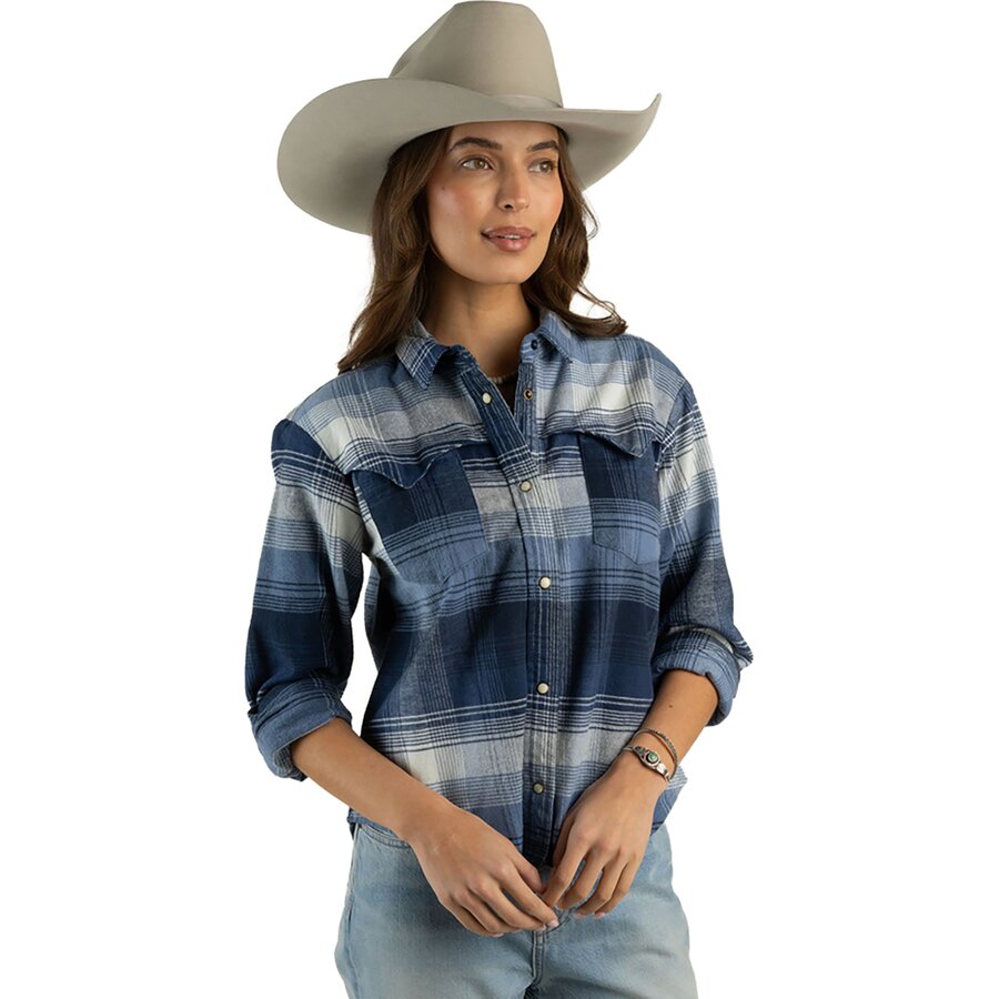 Женские рубашки Sendero Provisions Co. Durango Pearlsnap Flannel, цвет: Синий