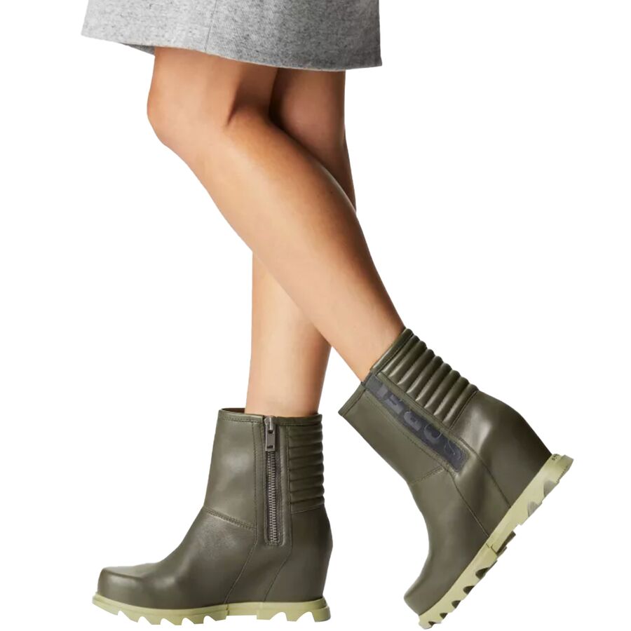 joan of arc leather wedge boot