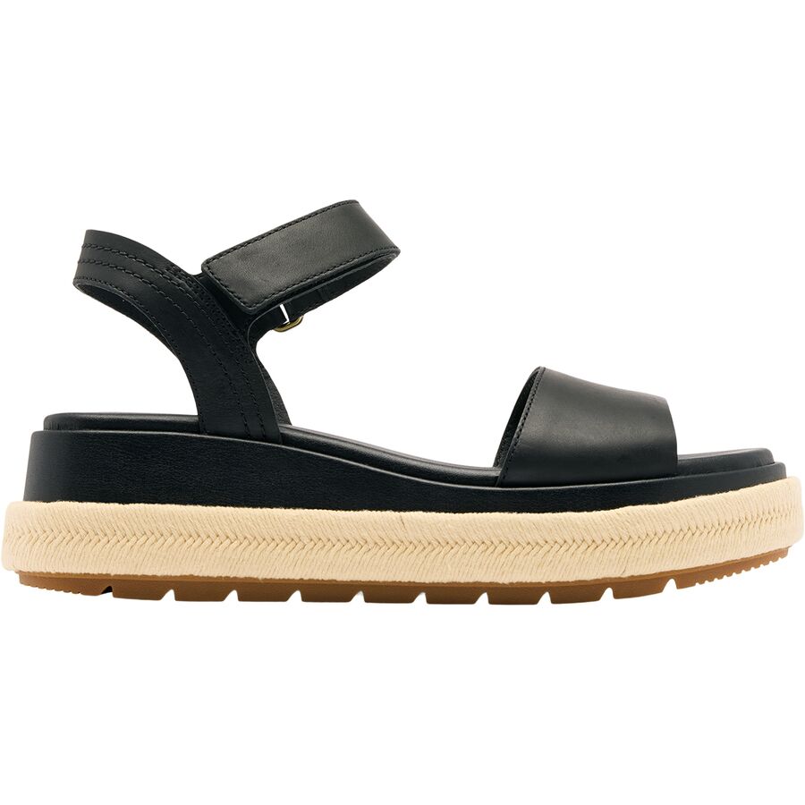 Женские сандалии Sorel Sunpeak Platform, цвет: Чёрный / Карамельный