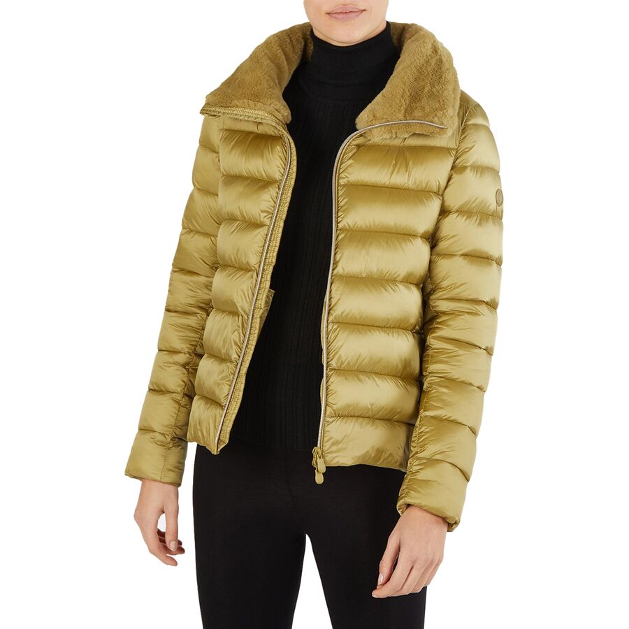 Mei Short Puffer Jacket + Faux Fur Collar - Women's
