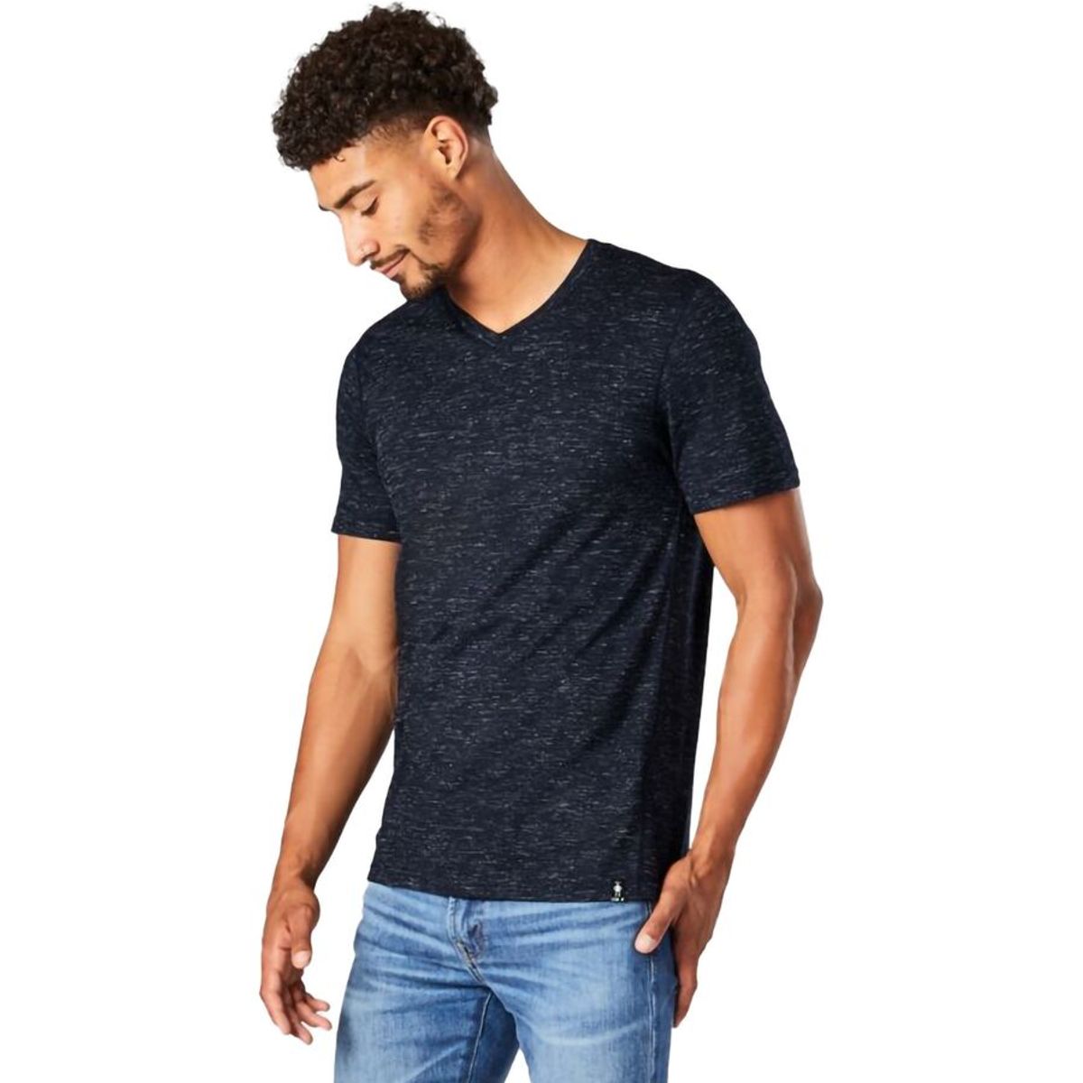 deep neck t shirt mens