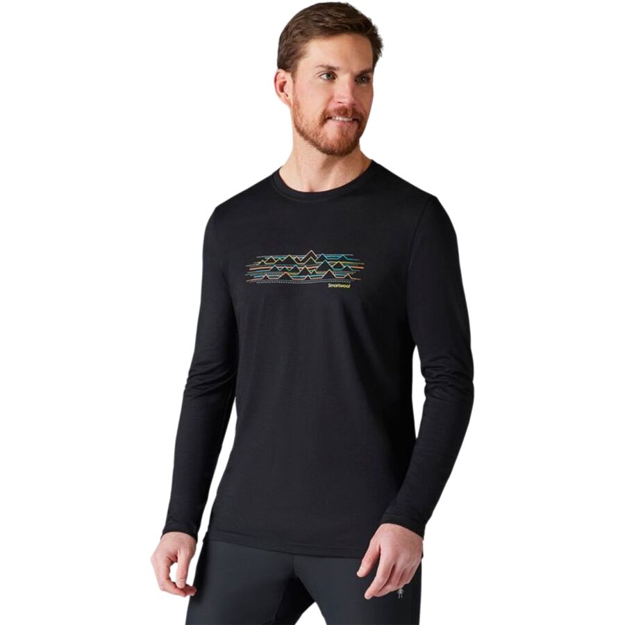Smartwool - Merino Sport 150 Mountain Terrain LS Graphic T-Shirt - Men's - Black