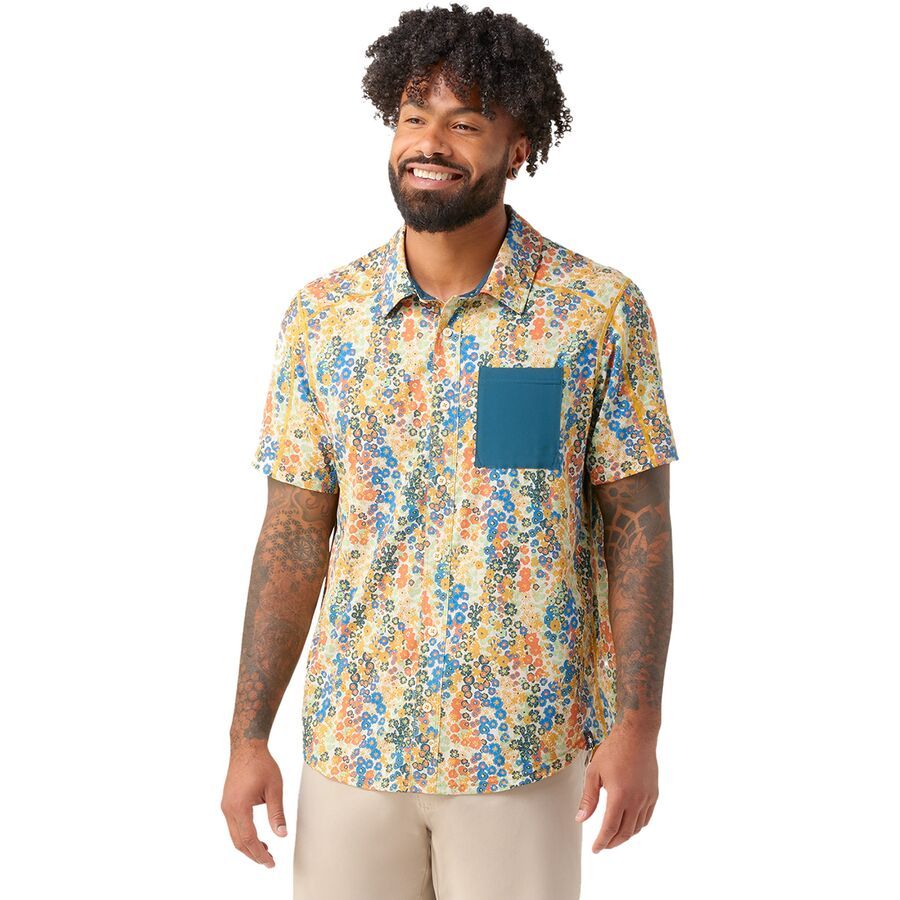 Printed Short-Sleeve Button Down Shirt - Men's