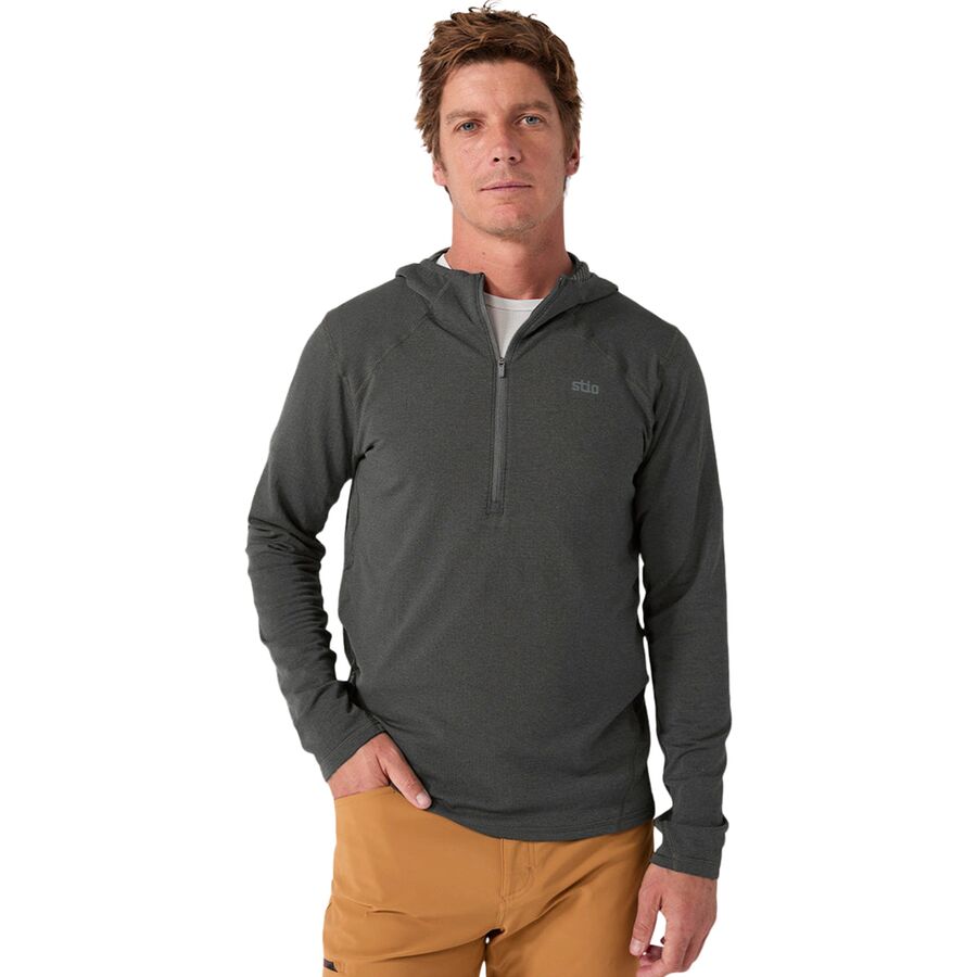 Мужское худи Stio Trax Power Grid 1/2-Zip, цвет: Raven