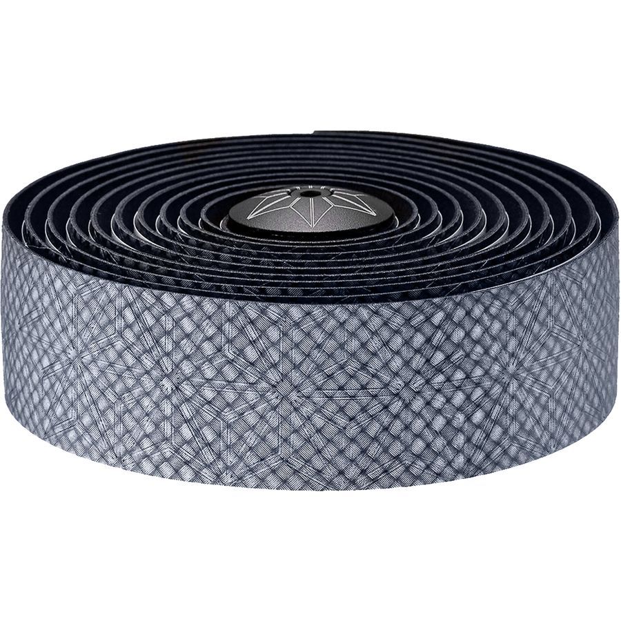 Ruban De Guidon Supacaz Super Sticky Kush - Version BLING Silver Avec Bouchons Noirs Et Gel Silicone - Amorti, Antidérapant, Design Gaufré