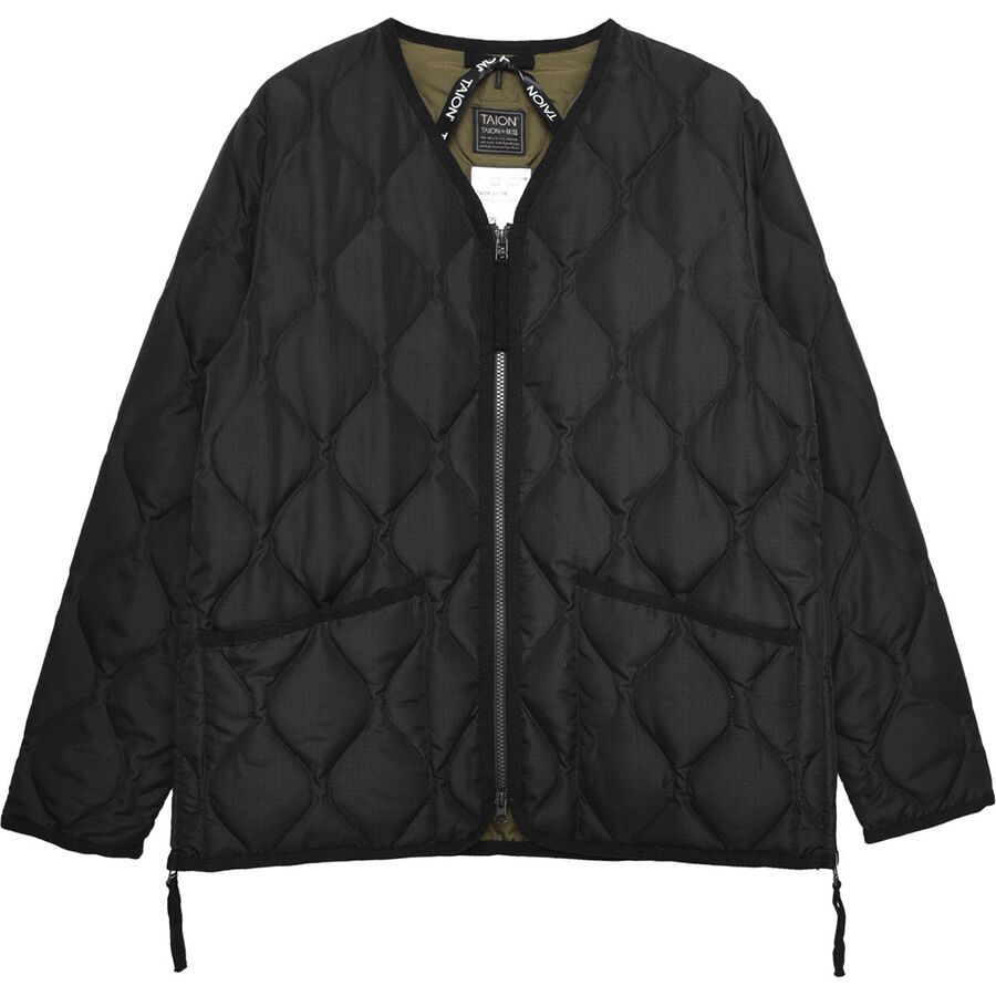 Military Zip V-Neck Down Jacket - Men's