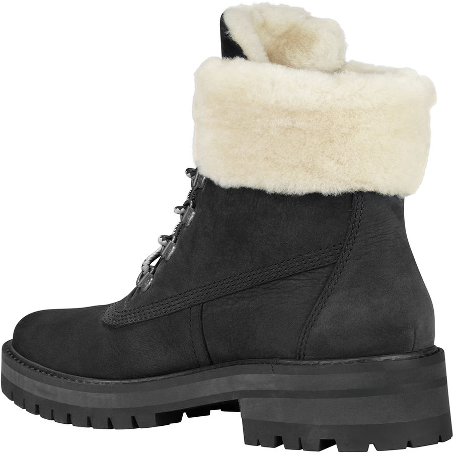 courmayeur valley shearling boot for women in black