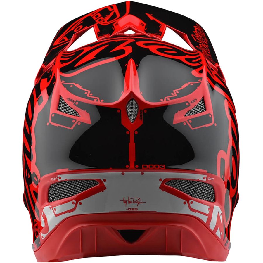 Troy Lee Designs D3 Fiberlite Helm – Für BMX, MTB, DH, Slant Red, Größe L