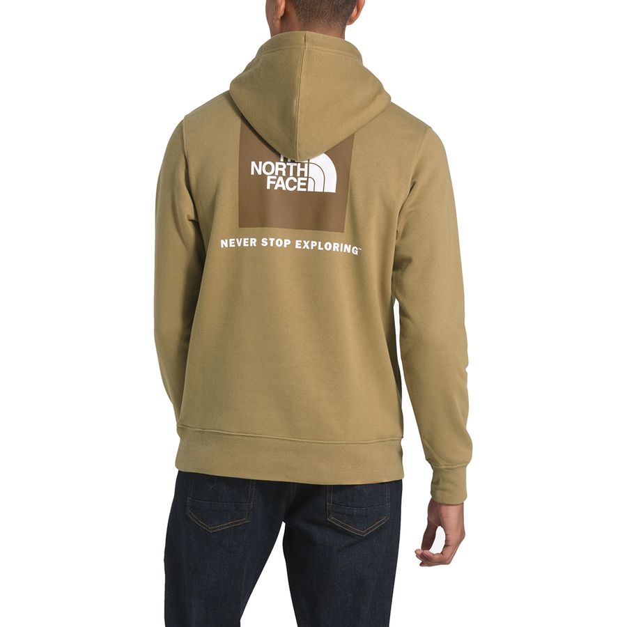 north face men's red box pullover hoodie