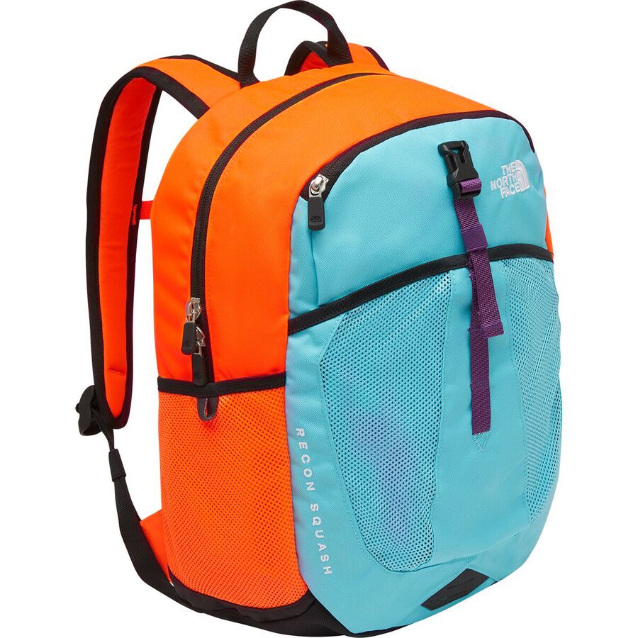 The North Face - Recon Squash 17L Backpack - Kids' - Power Orange/Transantarctic Blue/Gravity Purple