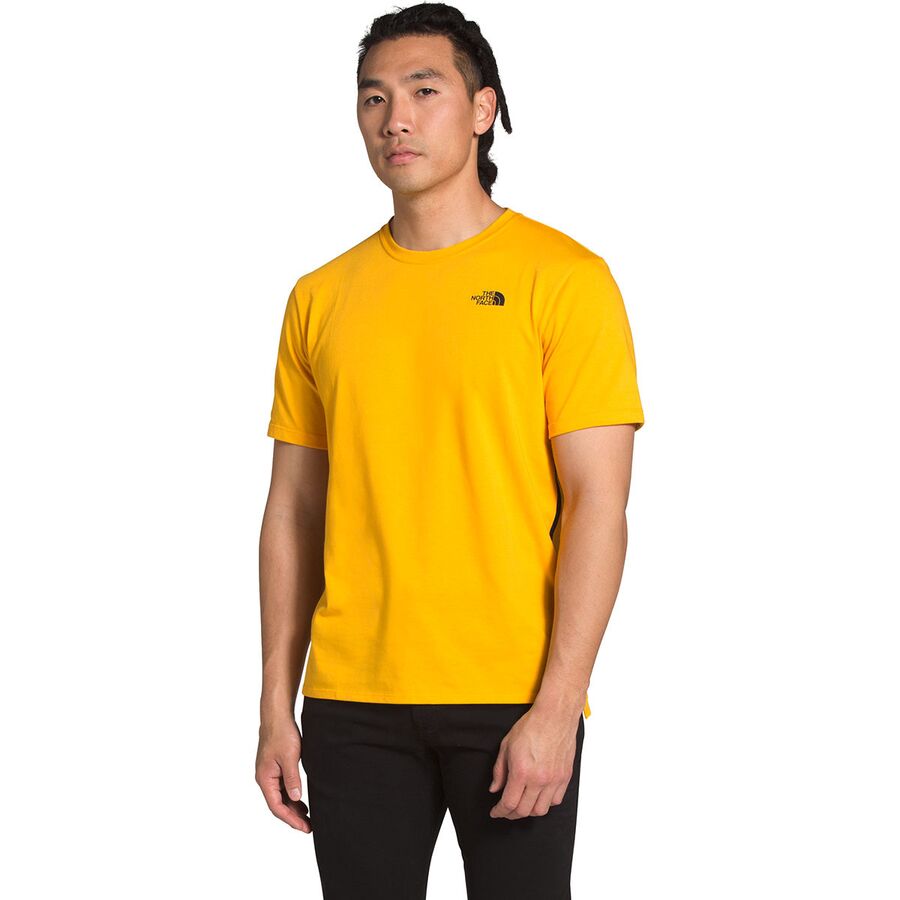 mens yellow north face t shirt