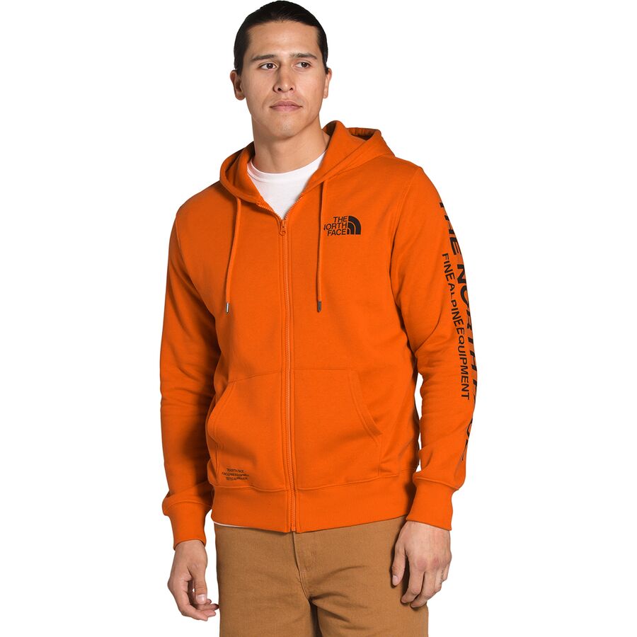 mens orange north face hoodie