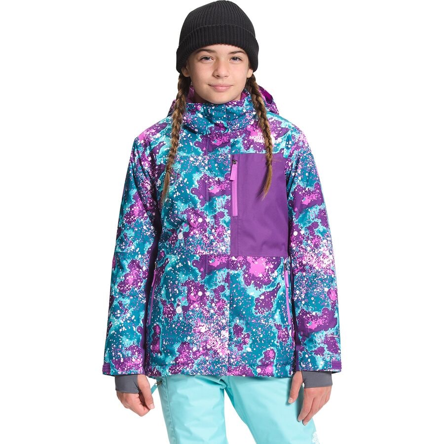 The North Face - Freedom Extreme Insulated Jacket - Girls' - Deep Lagoon Constellation Camo Print