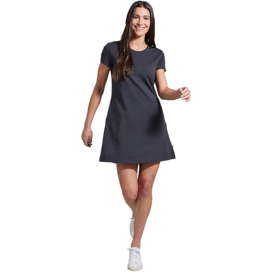 blue swing dress with sleeves