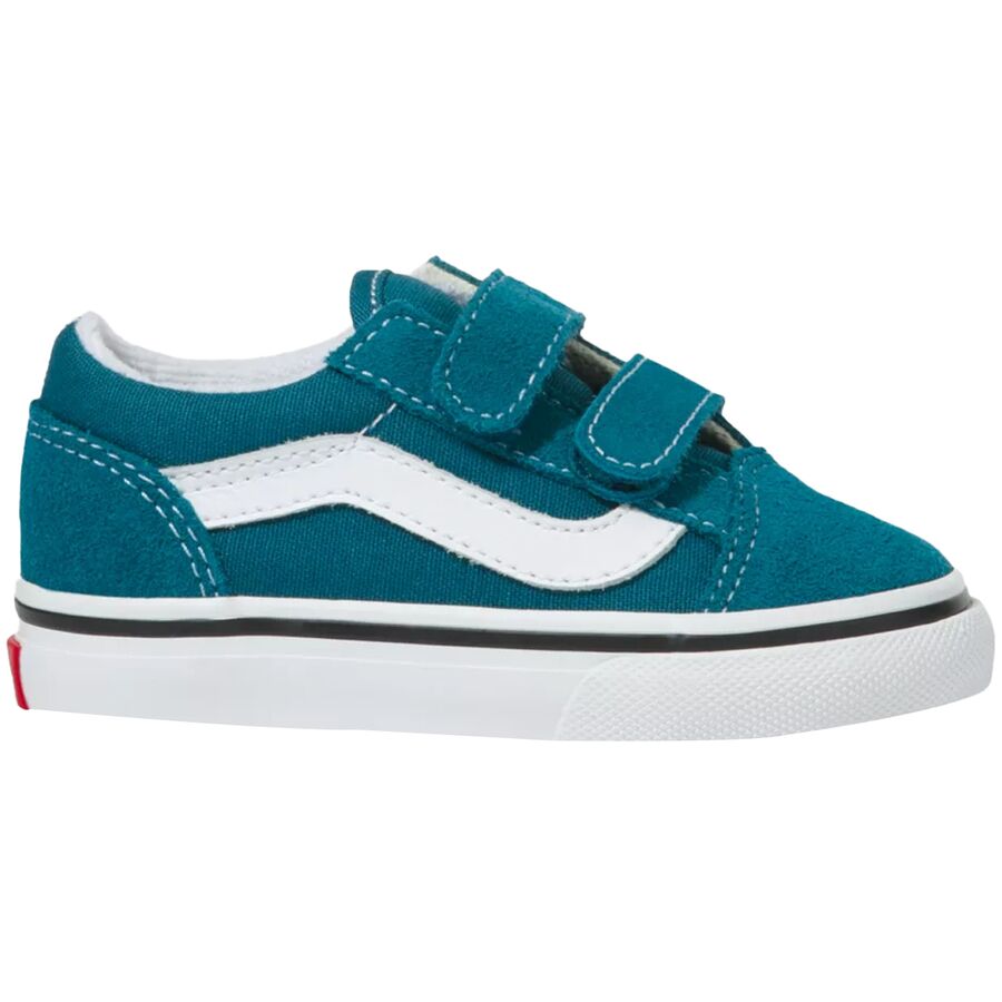 Vans - Old Skool V Skate Shoe - Toddler Boys' - Blue Coral/True White