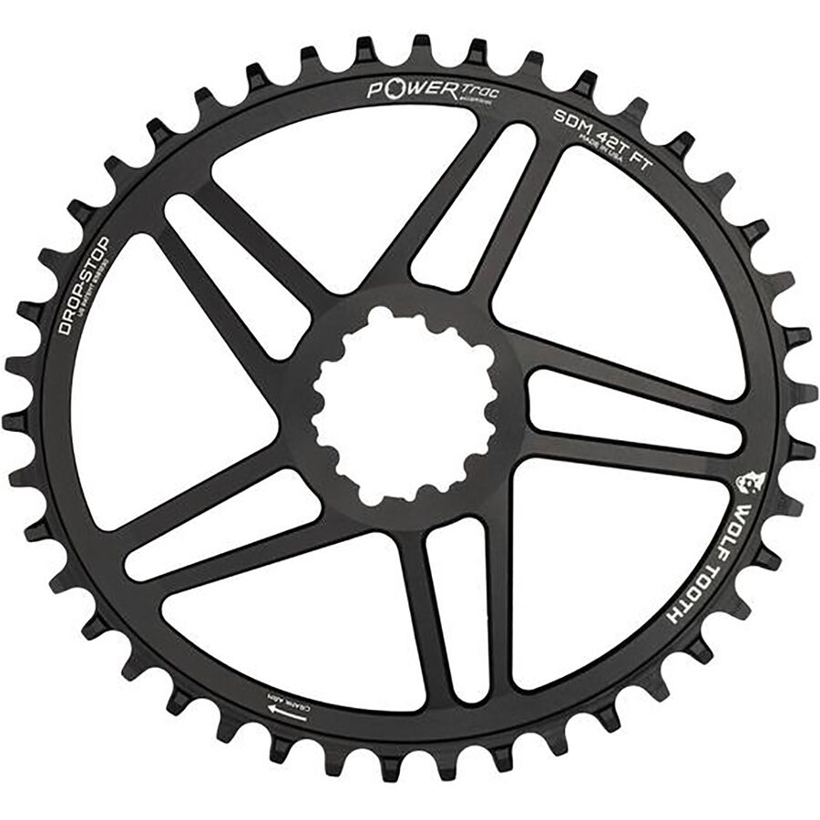 Wolf Tooth Components - Drop Stop Elliptical Direct Mount SRAM Flattop Chainring - Black