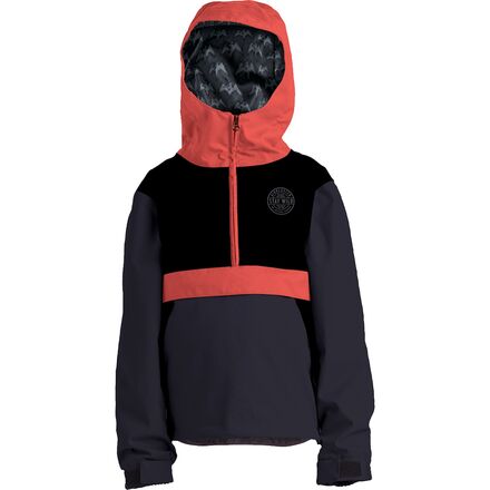 Airblaster - Trenchover Jacket - Boys' - Black/Hot Coral