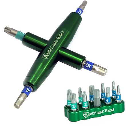 Abbey Bike Tools - 4-Way Multi-Tool with Interchangeable Bits - Green