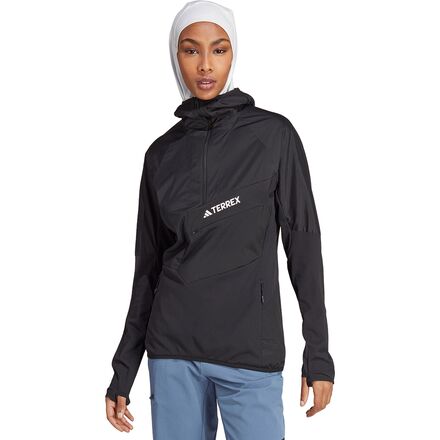 Adidas TERREX - Techrock Ultralight 1/2-Zip Hooded Fleece Jacket - Women's - Black