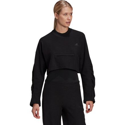 Adidas - Yoga Crop Crew Sweatshirt - Women's - Black