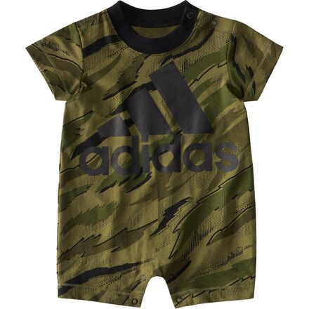 Adidas - Printed Cotton Shortie Romper - Infant Boys' - Focus Olive