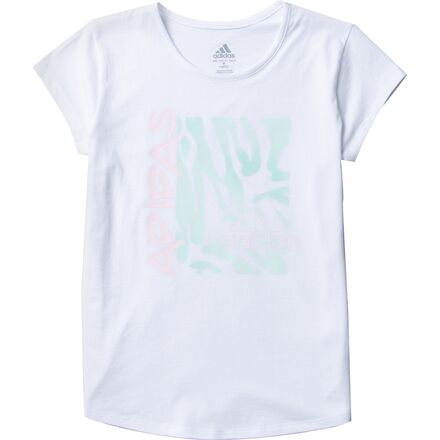 Adidas - Scoop Neck Graphic Short-Sleeve T-Shirt - Girls' - White/Green