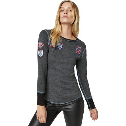 Alp N Rock - Ski USA Crew Shirt - Women's - Heather Black