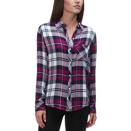 Rails - Hunter Lychee/Navy/White Long-Sleeve Button Up - Women's