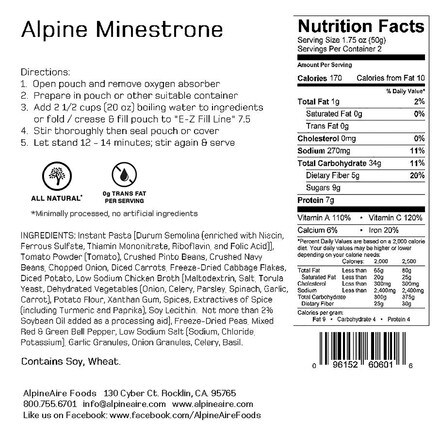 AlpineAire - Alpine Minestrone Soup