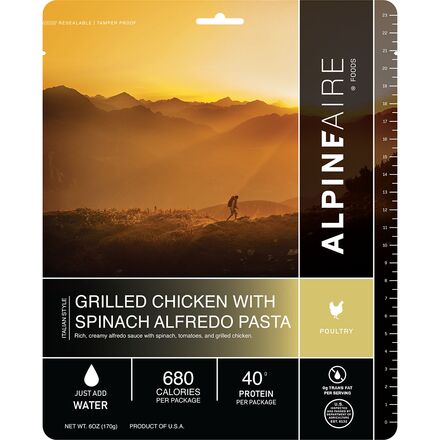 AlpineAire - Grilled Chicken with Spinach Alfredo Pasta