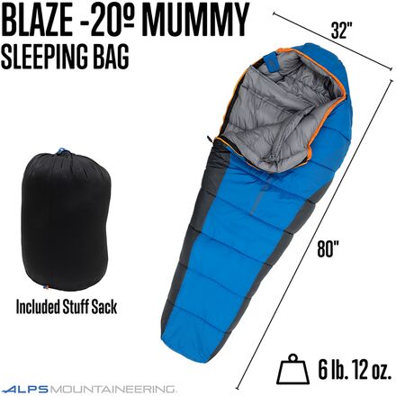 ALPS Mountaineering - Blaze -20 Sleeping Bag: -20F Synthetic