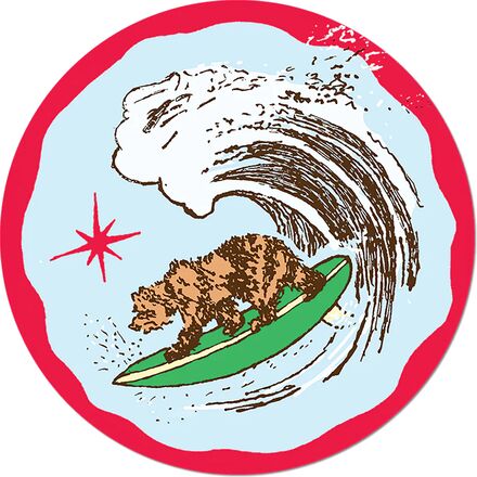 California Surfer Bear Sticker