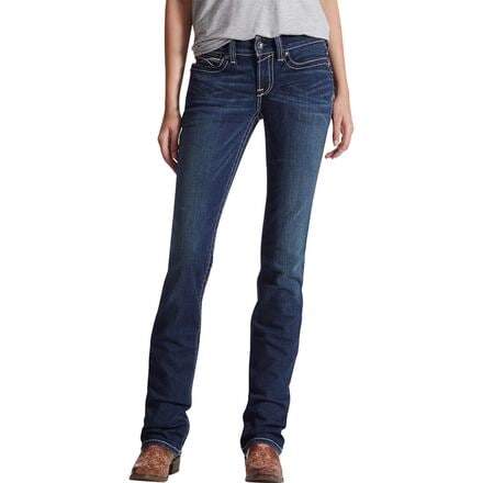 Ariat - REAL MidRise Stretch Icon Stackable Straight Jean - Women's - Ocean