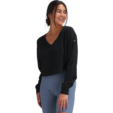 ALO YOGA - Muse V-Neck Pullover Sweatshirt - Women's