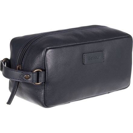 Barbour - Compact Leather Washbag