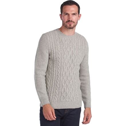 Barbour - Chunky Cable Crew Sweater - Men's - Fog