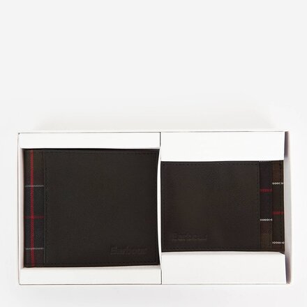 Barbour - Leather + Tartan Wallet & Card Holder Gift Set