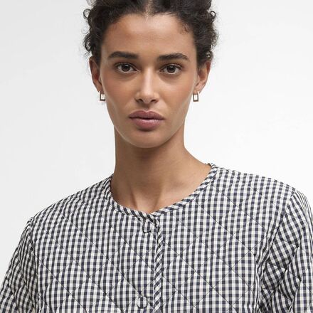Barbour - Cashel Check Collarless Quilted Jacket - Women's