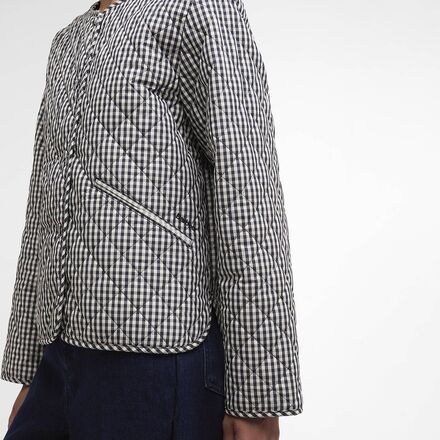 Barbour - Cashel Check Collarless Quilted Jacket - Women's